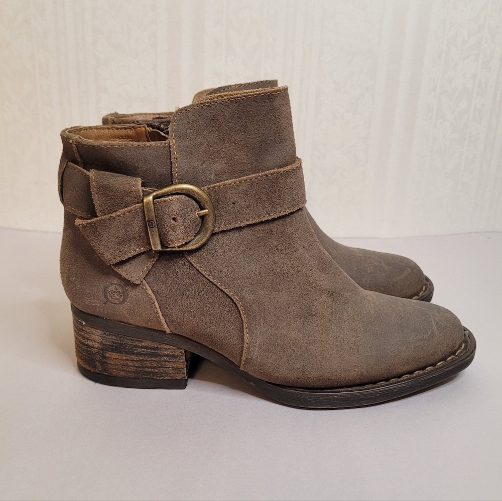 Born Morocco Brown Leather Ankle Boots Size 5.5 - Picture 2 of 11